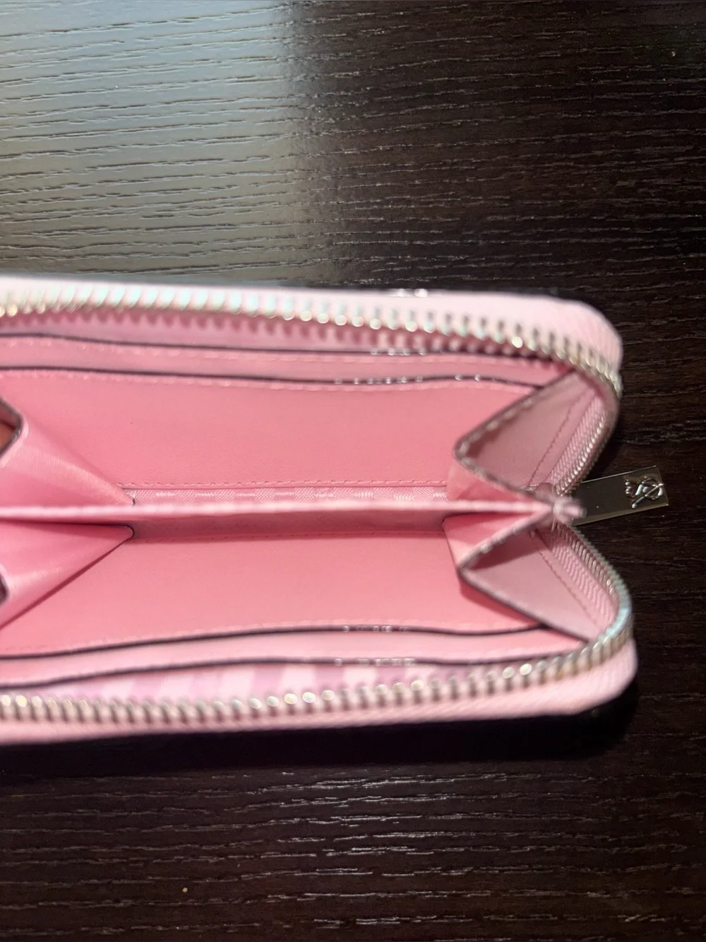 Victoria's Secret Heritage Pink & White Striped Zip Card Wallet - Picture 2 of 4